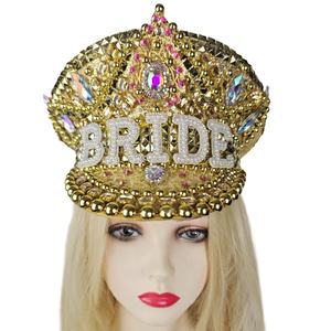 Manwu fabrikasının doğum günü partileri için özelleştirilmiş lüks pullu şapka Bachelorette festivali açık havada için Steampunk gelin şapka - Product Image 2