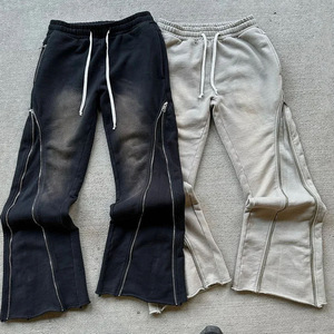 HC Sans MOQ Vente en Gros DROPSHIPPING Streetwear Personnalisé Homme Imprimé Léopard Bande Latérale 100% Coton Délavé Coupe Large Baggy Jogger - Product Image 3