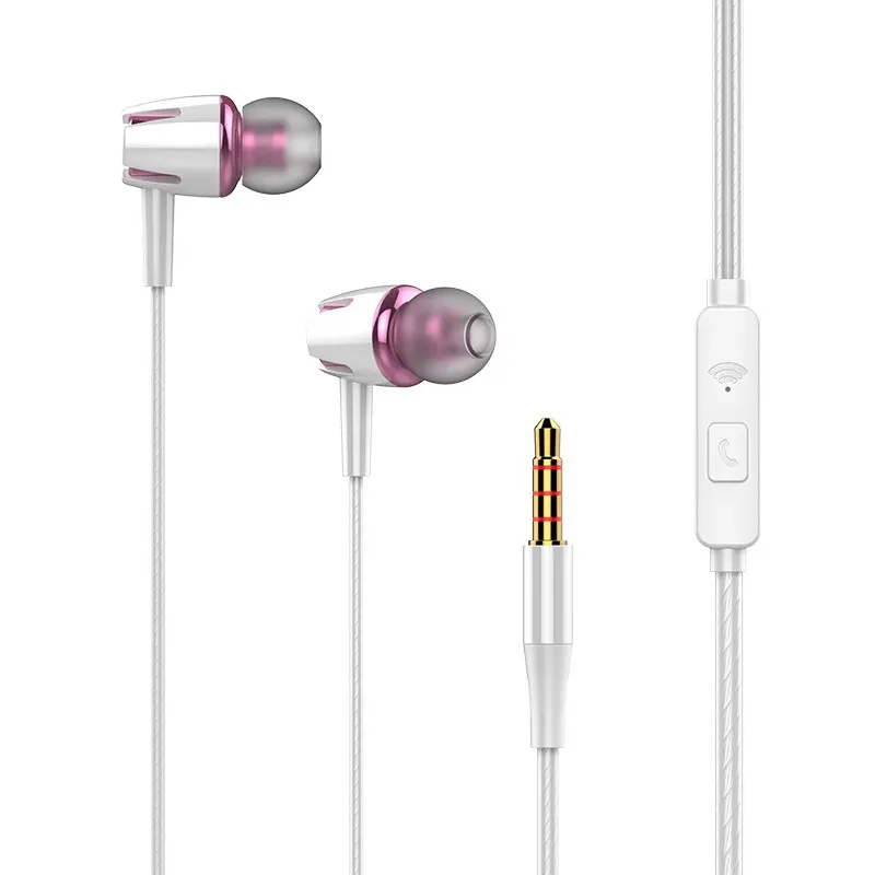 Earphone berkabel 3.5mm in-ear B6, headphone Subwoofer Bas earphone dengan iPhone Android