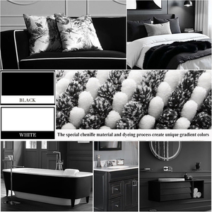 พรมเช็ดเท้าขนนุ่มหรูหรา ผลิตจากโพลีเอสเตอร์เชนิลล์ ป้องกันการลื่น ซึมซับน้ำได้ดีเยี่ยม ซักเครื่องได้ เหมาะสำหรับห้องน้ำ - Product Image 3