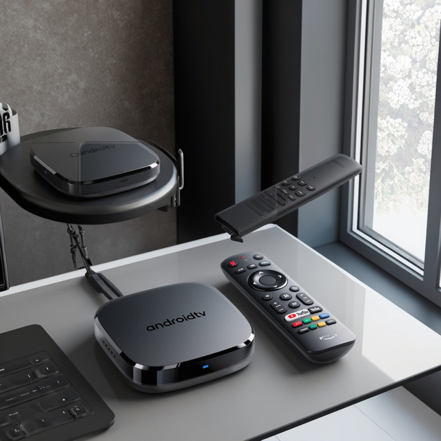 For Voice Control Android 12 Amlogic S905X4 Quad Core 4K HDR Ready for Atmos Certified TV Box 802.11n 2.4G/5GHz WiFi