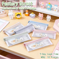 Étui à crayons en nylon personnalisable avec fermeture éclair en tissu maillé transparent 21,5x10,5cm pour l'école et le bureau