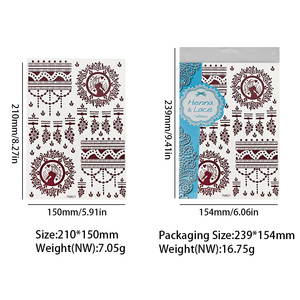 Adesivi per Tatuaggi all'Henné Bianchi e Marroni all'Ingrosso, Motivi Indiani, Decorazioni Temporanee per Mani, Piedi e Corpo - Product Image 2