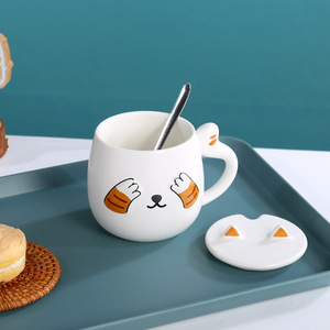 Xícara de café com orelha de gato, melhor venda de desenhos animados de gato, leite, cerâmica, xícara de café, caneca, presente bonito dos desenhos animados, com aderência