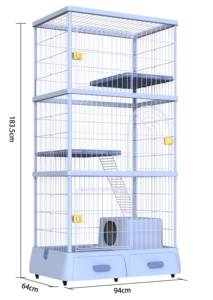 Recinzione per animali piccoli animali trasportino con filo di ferro solido chiusura a bottone e modello animale unico per gatti - Product Image 2