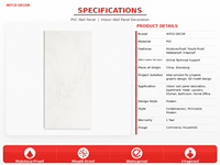 Panneau mural imperméable en PVC de luxe pour les projets de revêtement et de rénovation des intérieurs d'appartements et de villas modernes