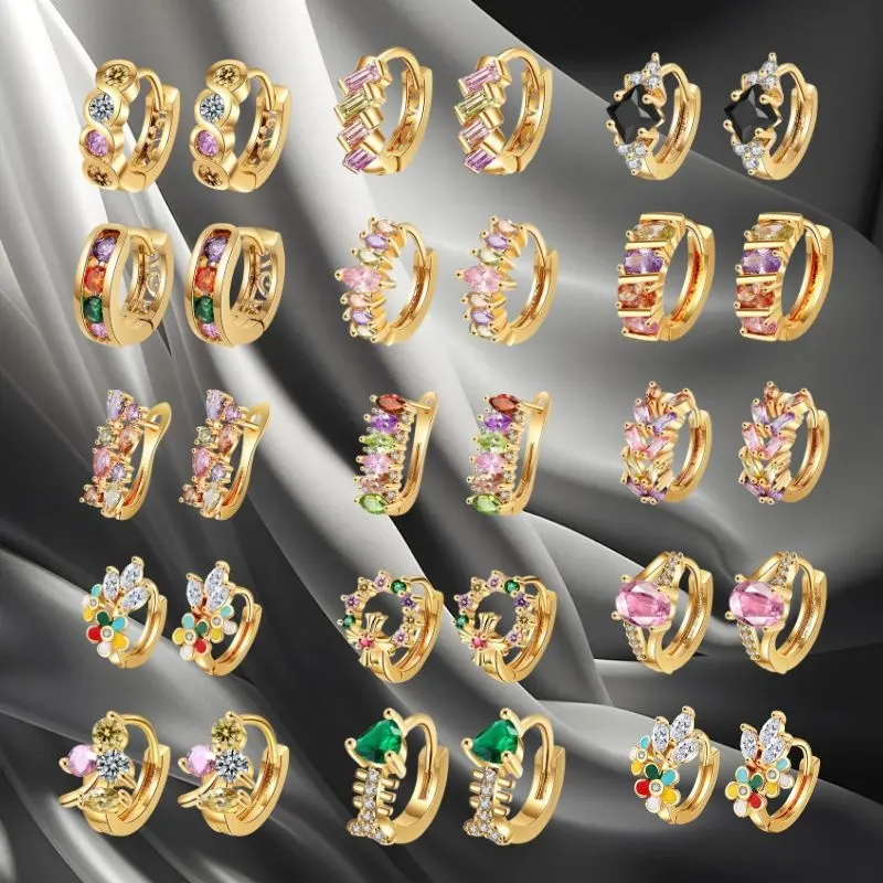 18k 14k gold plated wholesale fancy small gold earrings woman ladies earrings designs earring fashion jewelry for women girls