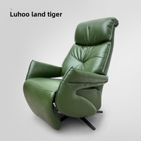 Canapé simple Fauteuil de style rétro en cuir véritable vert Fauteuil inclinable électrique multifonctionnel pour le salon