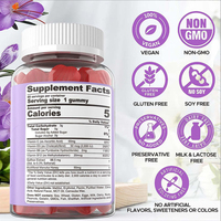 Gummies au Safran Sans Sucre OEM, Extrait de Rhodiola Rosea, Compléments Alimentaires pour Soutenir la Santé Immunitaire des Adultes