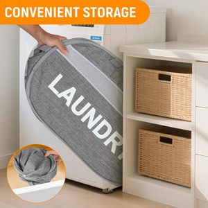 Cesta De Lavanderia Dobrável Personalizada com Alças Duplas Mash Cesta De Lavanderia Dobrável Cestas De Armazenamento Caixa Pop up Cabaz De Lavanderia - Product Image 3