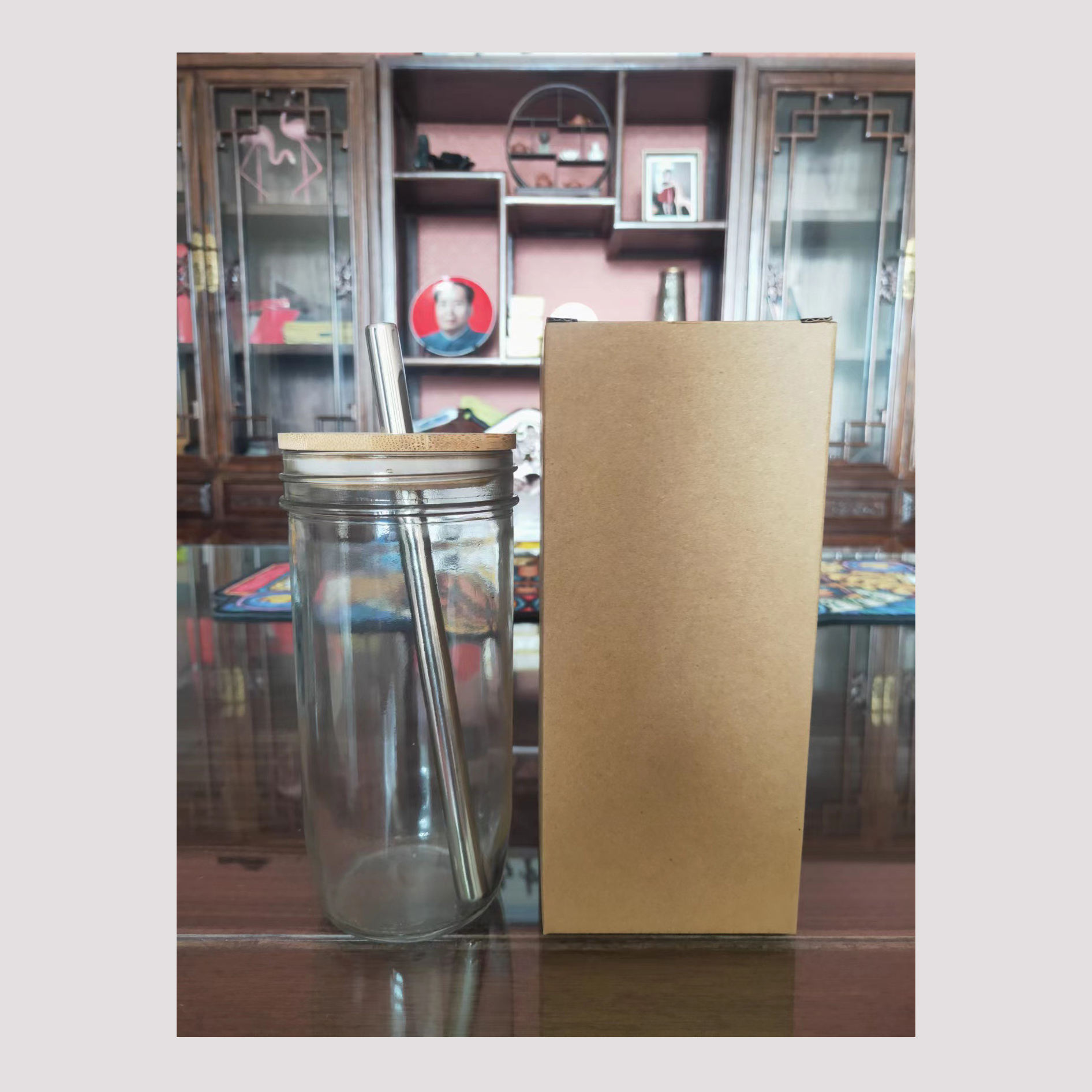 24 oz  + straw + lids + box packing