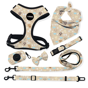 יוקרה Neoprene לחיות מחמד כלב רתם סט הדפסת סובלימציה מותאם אישית לא למשוך רך Mesh כלב רתם וקולר סט עבור כלבים - Product Image 5