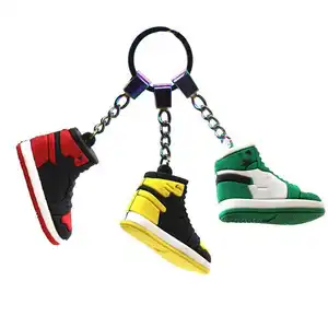 OEM و ODM حذاء رياضي صغير pvc عالي الجودة سلسلة مفاتيح سلاسل مفاتيح أحذية رياضية صغيرة ثلاثية الأبعاد