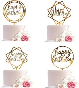 Happy Birthday Cake Topper Acrilico Del Bigné Topper per Vari Decorazione Della Torta di <span class=keywords><strong>Compleanno</strong></span> <span class=keywords><strong>Oro</strong></span> - Product Image 3