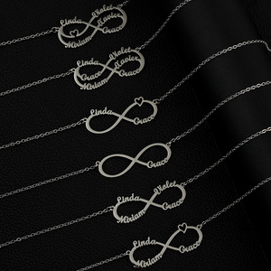 Bijoux personnalisés sur mesure près <span class=keywords><strong>de</strong></span> chez moi, symbole <span class=keywords><strong>de</strong></span> l'infini, bijoux en acier inoxydable, colliers aux designs personnalisés - Product Image 5