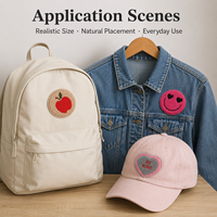 Patch rond personnalisé en chenille, broderie douce, badge brodé, logo personnalisé, appliqué pour vêtements, sacs, vestes, casquettes