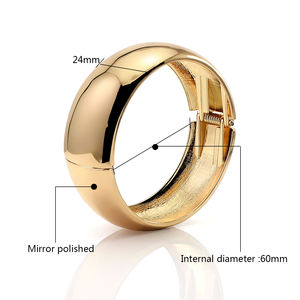 2025 yeni varış moda klasik parlak düz halka daire bileklik abartılı korkak bahar açık Metal tıknaz bilezik - Product Image 2