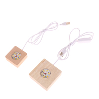 Sunssy 5/6/7/8/9/10CM LED en bois massif carré veilleuse USB support de lampes moderne bricolage lampe décorative pour chambre bureau