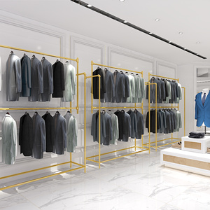 Espositori Metallici a Doppio Lato, Supporto Appendiabiti per Negozi di <span class=keywords><strong>Abbigliamento</strong></span> Maschile - Product Image 4