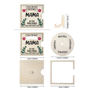 Letrero Giratorio de Madera con Impresión Personalizada, Decoración para el Día de la Madre, Tarjeta de Felicitación de Madera para el Día de la Madre, el Mejor Regalo para Mamá - Product Image 3
