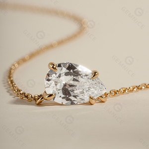 Gemnel - Juego de Joyería de Plata de Ley 925 con Diseño Minimalista, Collar con Colgante de Zirconia en Forma de Pera y Anillo - Product Image 5