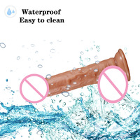 Dildo de Silicona Líquida Súper Suave y Realista con Forma de Gallo, 100% Impermeable, Flexible, con Curvatura de 180 Grados, 390g, Compra al por Mayor