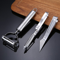 Keuken Gadgets Rvs 3 In 1 Set Fruit Schilfers Clip Rasp Multifunctionele Groente Dunschiller W23-119