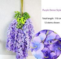 Fleurs artificielles de glycine en gros, guirlandes suspendues en plastique pour la décoration de mariages et de plafonds