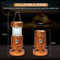 Lanterne de camping LED 1500 mAh à chargement solaire, lampe portable suspendue pour tente, éclairage extérieur, ventilateur rechargeable USB