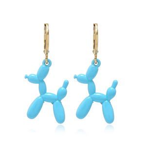 2025 nouveau haute qualité en gros couleur bonbon 3D métal chiot boucles d'oreilles mignon dessin animé chien Huggie boucles d'oreilles pour femmes filles - Product Image 3