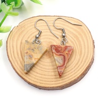 Boucles d'oreilles pendantes triangulaires en pierres précieuses naturelles, cristal de guérison, pour femmes, cadeau de Noël, fournitures de bijoux, vente en gros