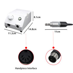 เครื่องขัดฟันแบบไมโครมอเตอร์ 2032 OEM ผลิตในเกาหลี ความเร็ว 35000 รอบต่อนาที สำหรับงานทันตกรรมในห้องปฏิบัติการ รุ่น AtMaraton N4+108E+หัวตรง/หัวงอ ชนิด E สำหรับขัดฟันปลอม - Product Image 2