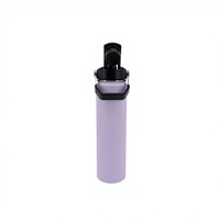 Bouteille isotherme robuste Jia He violette 25oz en acier inoxydable à double paroi avec couvercle à poignée réglable, écologique