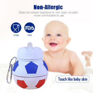 新しいデザインリークプルーフBPAフリー折りたたみ式ドリンクウェア非毒性子供用シリコーンウォーターボトル子供用ドリンクウェア - Product Image 6