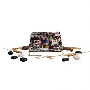 Classic <b>Mother</b> of Pearl Shell Inlay Evening Clutch with Detachable Shoulder Chain - Product Image 1