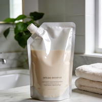 Pochette à bec verseur personnalisée imprimée, haute barrière, rechargeable, pour emballage de liquides (shampoing, gel douche, lotion, détergent, savon liquide)
