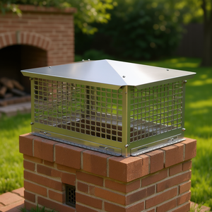 Tapa de chimenea de acero inoxidable 13x21, cubierta de malla ajustable para chimeneas de chimenea, uso en exteriores, acabado resistente a la intemperie - Product Image 2