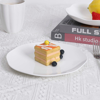 Assiette plate en porcelaine fine blanche irrégulière en osseporcelaine, idéale pour les mariages et restaurants – Meilleure vente