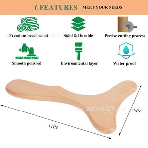 Marteau de massage en bois de hêtre 15,24x27,94 cm Outil de thérapie pour les jambes - Product Image 5