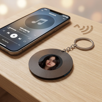 Llavero de Acrílico Programable con Impresión UV Personalizada, Mini Álbum NFC, Disco de Vinilo NFC