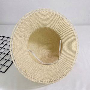 Chapeau de paille à fleurs en dentelle pour femme, grand bord, chapeau de plage et de bord de mer, chapeau de soleil, en gros, en stock - Product Image 6