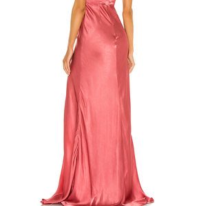 فستان تشي باو صيني للسيدات بدون أكمام صيفي سادة بأزرار ضيق من الساتان مع شق طويل للنساء - Product Image 6