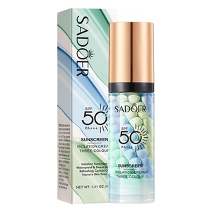 SADOER Crème isolante tricolore, écran solaire, produits corporels, <span class=keywords><strong>maquillage</strong></span> liquide longue tenue, blanchissant, base de <span class=keywords><strong>maquillage</strong></span> waterproof - Product Image 5