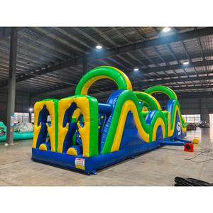 Circuito de Obstáculos Inflable <span class=keywords><strong>4</strong></span> en 1, Precio de Fábrica, Tobogán Inflable, Cama Elástica para Fiestas con Potente Soplador - Product Image 2