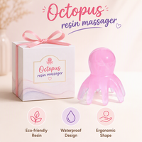 Masseur corporel en résine en forme de pieuvre avec contrôle manuel et Gua Sha pour massage corporel