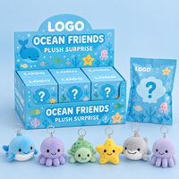 Porte-clés Peluche Requin Personnalisé Boîte Mystère Vente Directe Usine OEM Fabricant de Poupées en Peluche Échantillon Gratuit Service de Développement