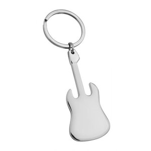 Llavero de Guitarra Negro Brillante con Logotipo Personalizado para Negocios y Hoteles, Hecho de Metal Resistente - Product Image 2