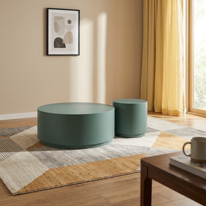 <span class=keywords><strong>Tavolino</strong></span> da Caffè Rotondo Convertibile Verde, Dimensioni e Colore Personalizzabili, <span class=keywords><strong>Design</strong></span> Moderno in <span class=keywords><strong>Legno</strong></span> per Soggiorno - Product Image 1