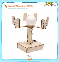 Kit Scientifique STEM DIY : Modèle de Satellite Géostationnaire BoHang – Jouet Éducatif Spatial en Bois pour Enfants – Expérience de Satellite Orbital LED