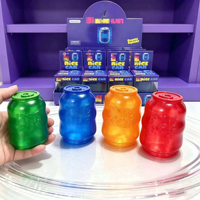 Jouet anti-stress en forme de cube de glace imprimé, souple et compressible, carré, quatre couleurs mélangées, tons clairs, gel translucide, corps carré, soulagement du stress